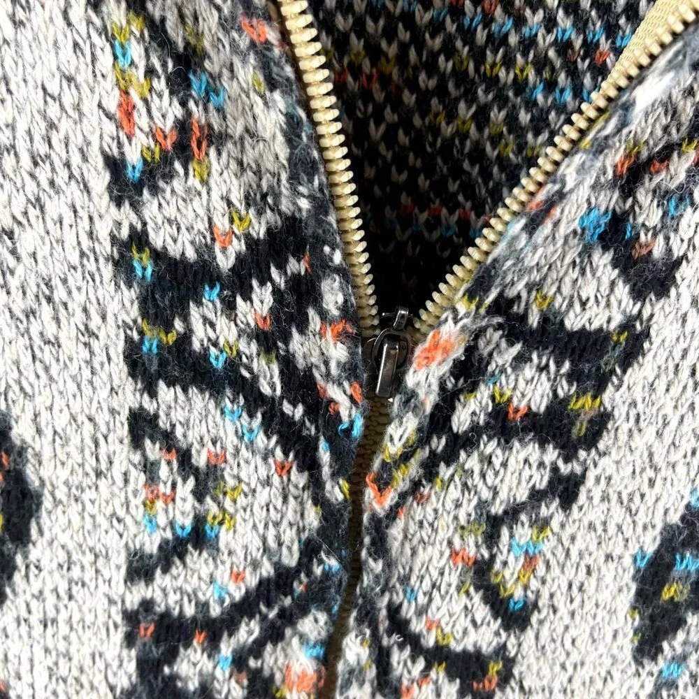 Northern Angel Bohemian Tribal Pattern Hooded Cardigan with Faux Fur Trim Size S - Picture 5 of 5